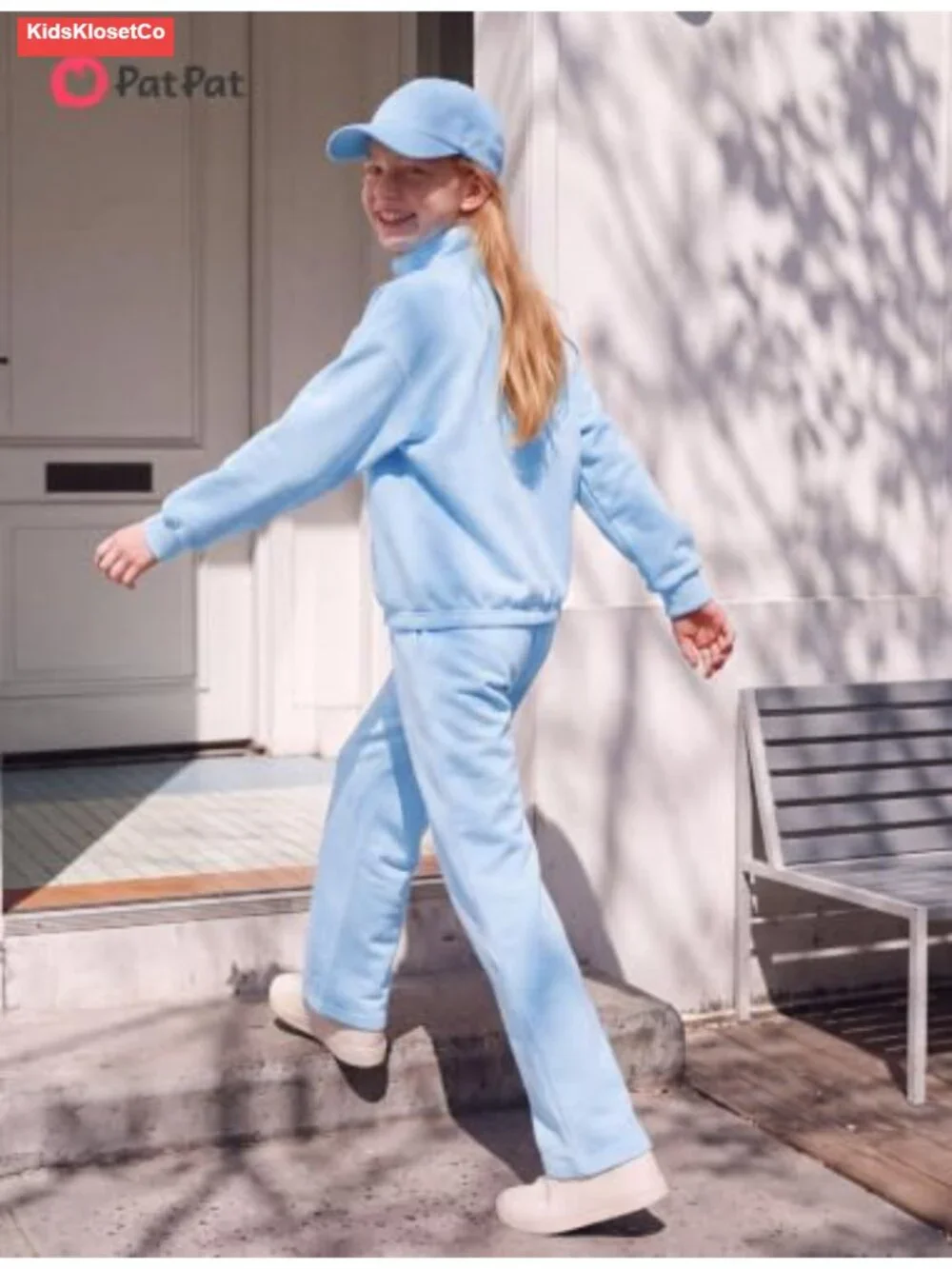 Girls 2-Piece Sweatsuit Half Zip Hoodie Wide Leg Pants Set 5-16Y